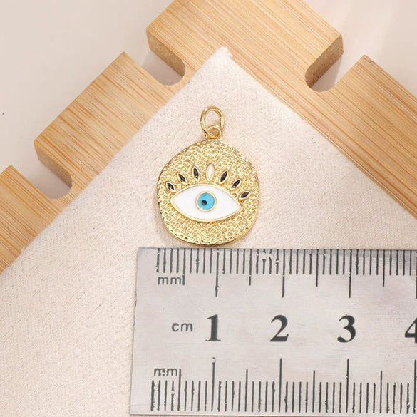 Copper Blue Eyes And Devil's Eye Inlay Jewelry Pendant And Bracelet Set