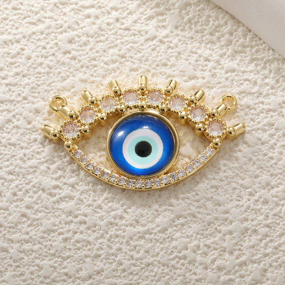 Copper Blue Eyes And Devil's Eye Inlay Jewelry Pendant And Bracelet Set