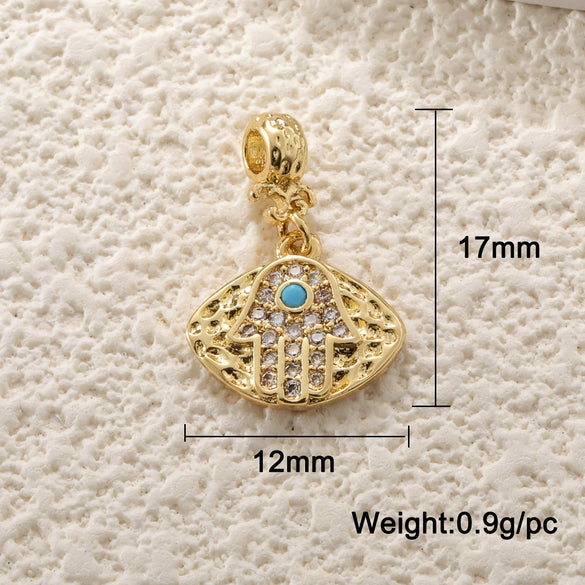 Copper Blue Eyes And Devil's Eye Inlay Jewelry Pendant And Bracelet Set