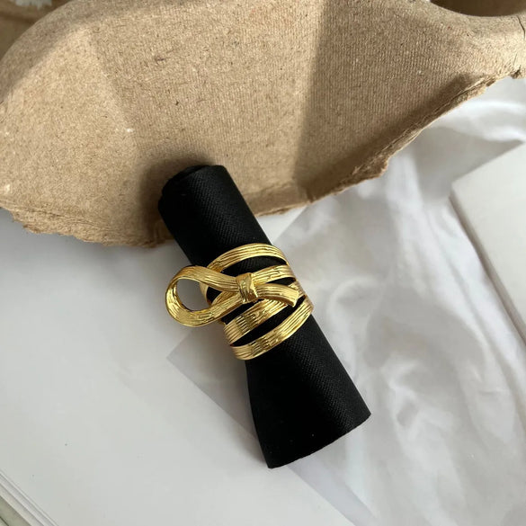 Copper Bow Knot Open Rings