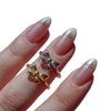 Copper Bow Painted Ring Earrings Electroplated