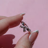 Copper Bow Painted Ring Earrings Electroplated