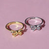 Copper Bow Painted Ring Earrings Electroplated