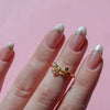 Copper Bow Painted Ring Earrings Electroplated