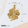 Copper Brushed Zircon Fourleaf Clover Flower Electroplated Necklace Pendant For Women