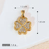 Copper Brushed Zircon Fourleaf Clover Flower Electroplated Necklace Pendant For Women