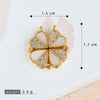 Copper Brushed Zircon Fourleaf Clover Flower Electroplated Necklace Pendant For Women