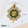 Copper Brushed Zircon Fourleaf Clover Flower Electroplated Necklace Pendant For Women