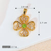 Copper Brushed Zircon Fourleaf Clover Flower Electroplated Necklace Pendant For Women