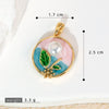 Copper Burned Blue Enamel Gold Plated Flower Leaf Dripping Oil Necklace Pendant