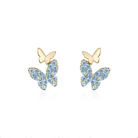 Copper Butterfly And Bow Ear Studs