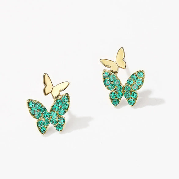Copper Butterfly And Bow Ear Studs