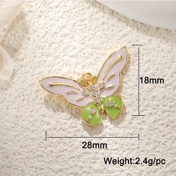 Copper Butterfly Bee Dragonfly Turtle Dripping Oil Zircon Color Preservation Diy Jewelry Pendant Accessories