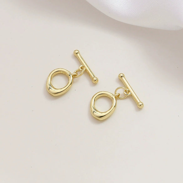 Copper Clad Gold Color Zirconium Handmade Jewelry Accessories Material For Belt Hanging Buckle Bracelet Necklace Earrings With Inlay Process