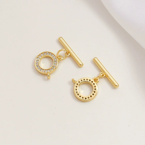 Copper Clad Gold Color Zirconium Handmade Jewelry Accessories Material For Belt Hanging Buckle Bracelet Necklace Earrings With Inlay Process
