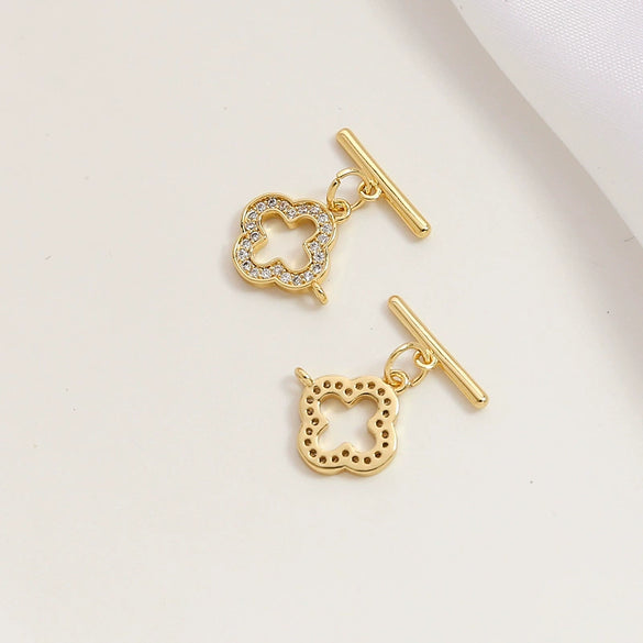 Copper Clad Gold Color Zirconium Handmade Jewelry Accessories Material For Belt Hanging Buckle Bracelet Necklace Earrings With Inlay Process
