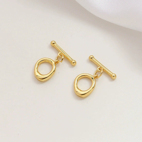 Copper Clad Gold Color Zirconium Handmade Jewelry Accessories Material For Belt Hanging Buckle Bracelet Necklace Earrings With Inlay Process