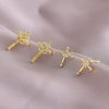 Copper Cross Earrings Microinlay Real Gold Electroplated Jewelry