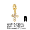 Copper Cross Star 18K Gold Plated Bracelet Simple Style Unisex
