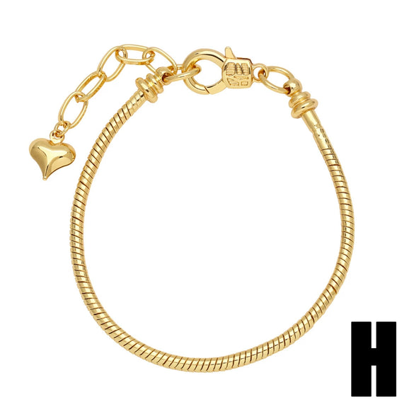 Copper Cross Star 18K Gold Plated Bracelet Simple Style Unisex