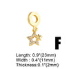 Copper Cross Star 18K Gold Plated Bracelet Simple Style Unisex