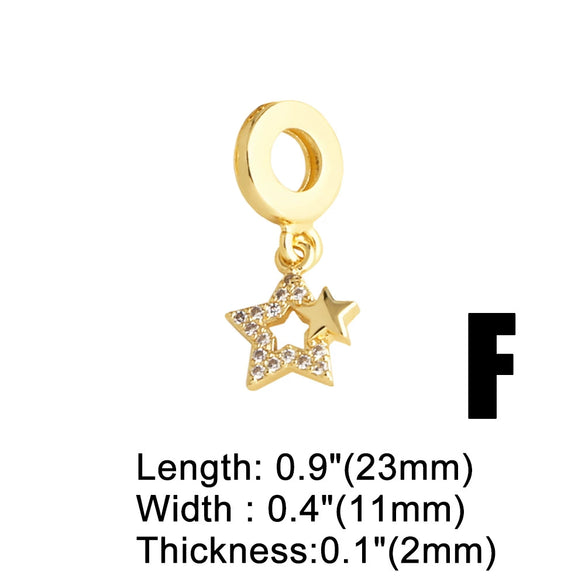 Copper Cross Star 18K Gold Plated Bracelet Simple Style Unisex