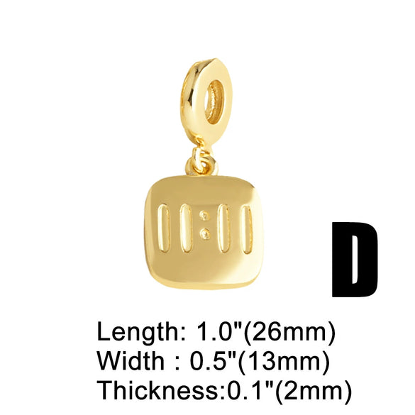 Copper Cross Star 18K Gold Plated Bracelet Simple Style Unisex
