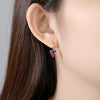 Copper Crystal Imitation Tourmaline Heart Ear Hook Earrings Simple Fashion Jewelry For Women