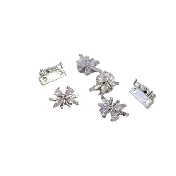 Copper Cute Animal Style Butterfly Inlaid Zircon Double Row Pearl Spacer Double Hole Accessories Diy Bracelet Necklace With Gold Plating