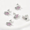 Copper Cygnet Pendant Jewelry Accessories Electroplated Hand Made With Sweet Powder Zirconium