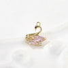 Copper Cygnet Pendant Jewelry Accessories Electroplated Hand Made With Sweet Powder Zirconium