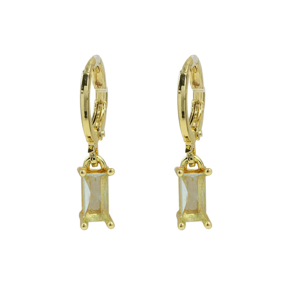 Copper December Birthstone Earrings With Ladder Square Rectangular Shape Electroplated For Women Elegant Fashion Allmatch