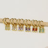 Copper December Birthstone Earrings With Ladder Square Rectangular Shape Electroplated For Women Elegant Fashion Allmatch