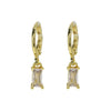 Copper December Birthstone Earrings With Ladder Square Rectangular Shape Electroplated For Women Elegant Fashion Allmatch
