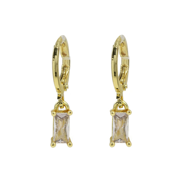 Copper December Birthstone Earrings With Ladder Square Rectangular Shape Electroplated For Women Elegant Fashion Allmatch