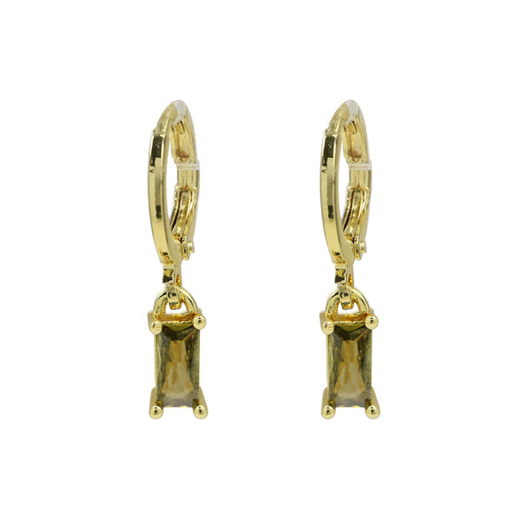 Copper December Birthstone Earrings With Ladder Square Rectangular Shape Electroplated For Women Elegant Fashion Allmatch