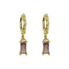 Copper December Birthstone Earrings With Ladder Square Rectangular Shape Electroplated For Women Elegant Fashion Allmatch