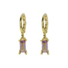 Copper December Birthstone Earrings With Ladder Square Rectangular Shape Electroplated For Women Elegant Fashion Allmatch