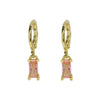 Copper December Birthstone Earrings With Ladder Square Rectangular Shape Electroplated For Women Elegant Fashion Allmatch