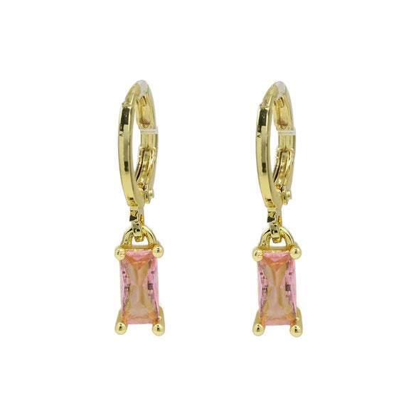 Copper December Birthstone Earrings With Ladder Square Rectangular Shape Electroplated For Women Elegant Fashion Allmatch