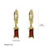 Copper December Birthstone Earrings With Ladder Square Rectangular Shape Electroplated For Women Elegant Fashion Allmatch
