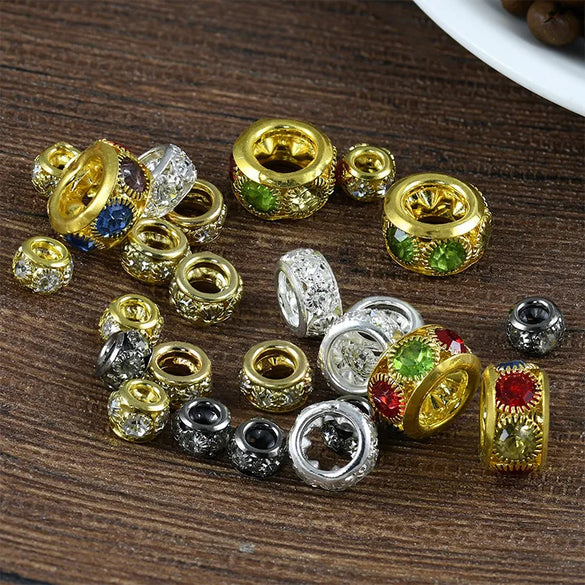 Copper Diamond Necklace Bracelet Bead Large Hole Bead Six Large Diamond Copper Bead Welding Drill Ring DIY Beaded Jewelry Accessories