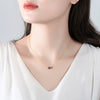 Copper Double Heart Pendant Necklace With Zircon Inlay Heart Design Clavicle Chain Jewelry