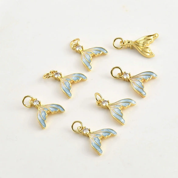 Copper Dripping Oil Fishtail Pendant Jewelry Accessories Material