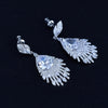 Copper Drop Earrings With Micro Inlaid Zircon Accents For Bridal And Formal Jewelry