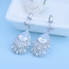 Copper Drop Earrings With Micro Inlaid Zircon Accents For Bridal And Formal Jewelry