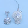 Copper Drop Earrings With Micro Inlaid Zircon Accents For Bridal And Formal Jewelry