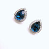 Copper Drop Shape Sapphire Earrings For Women Simple Style