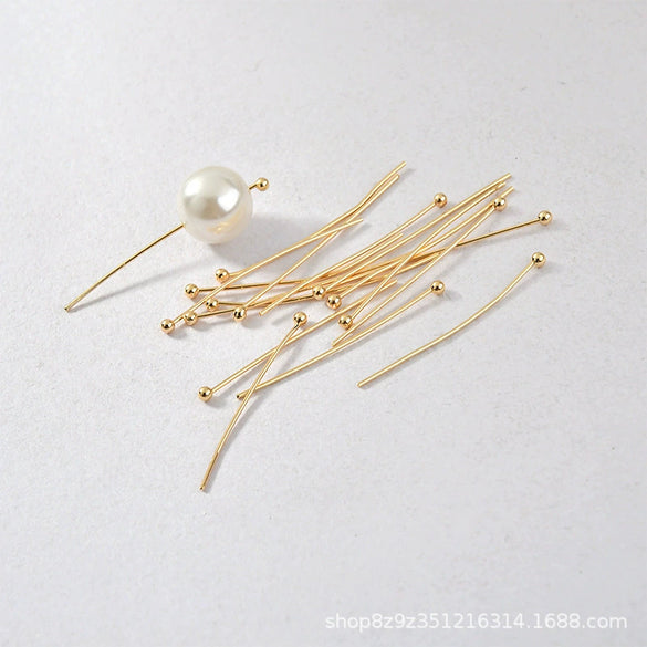 Copper Electroplated Ball Needle Handmade Earrings Material For Beaded Jewelry Accessories