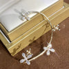 Copper Electroplated Butterfly Ear Clip Earrings Floral Inlay One Piece Ear Cuff Style For Women Without Pierced Ears